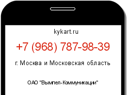 Информация о номере телефона +7 (968) 787-98-39: регион, оператор