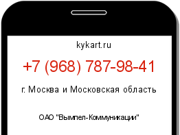 Информация о номере телефона +7 (968) 787-98-41: регион, оператор