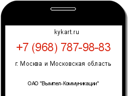 Информация о номере телефона +7 (968) 787-98-83: регион, оператор