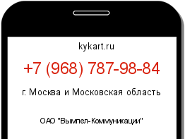 Информация о номере телефона +7 (968) 787-98-84: регион, оператор