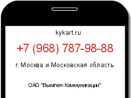 Информация о номере телефона +7 (968) 787-98-88: регион, оператор