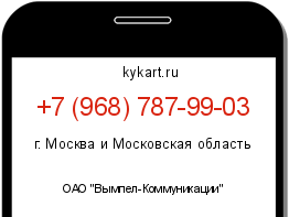 Информация о номере телефона +7 (968) 787-99-03: регион, оператор