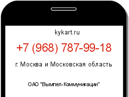 Информация о номере телефона +7 (968) 787-99-18: регион, оператор