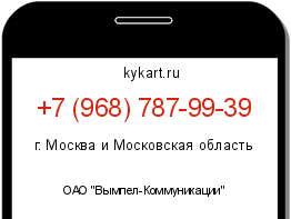 Информация о номере телефона +7 (968) 787-99-39: регион, оператор
