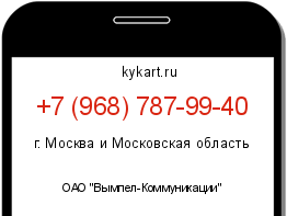 Информация о номере телефона +7 (968) 787-99-40: регион, оператор