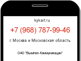 Информация о номере телефона +7 (968) 787-99-46: регион, оператор