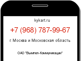 Информация о номере телефона +7 (968) 787-99-67: регион, оператор