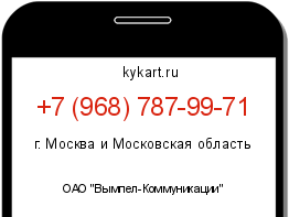 Информация о номере телефона +7 (968) 787-99-71: регион, оператор