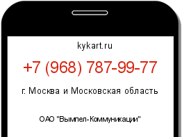 Информация о номере телефона +7 (968) 787-99-77: регион, оператор