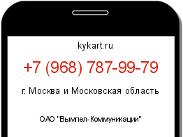 Информация о номере телефона +7 (968) 787-99-79: регион, оператор