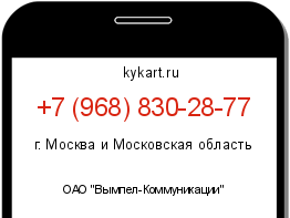 Информация о номере телефона +7 (968) 830-28-77: регион, оператор