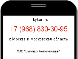 Информация о номере телефона +7 (968) 830-30-95: регион, оператор