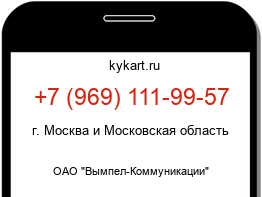 Информация о номере телефона +7 (969) 111-99-57: регион, оператор