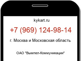 Информация о номере телефона +7 (969) 124-98-14: регион, оператор