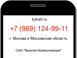 Информация о номере телефона +7 (969) 124-99-11: регион, оператор