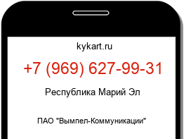 Информация о номере телефона +7 (969) 627-99-31: регион, оператор