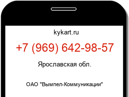 Информация о номере телефона +7 (969) 642-98-57: регион, оператор