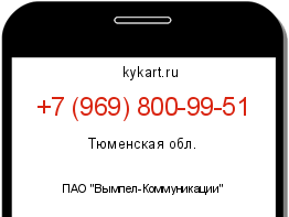Информация о номере телефона +7 (969) 800-99-51: регион, оператор
