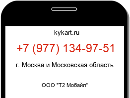 Информация о номере телефона +7 (977) 134-97-51: регион, оператор