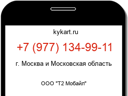 Информация о номере телефона +7 (977) 134-99-11: регион, оператор