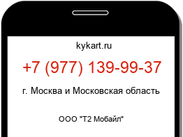 Информация о номере телефона +7 (977) 139-99-37: регион, оператор