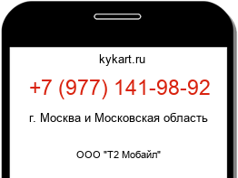 Информация о номере телефона +7 (977) 141-98-92: регион, оператор