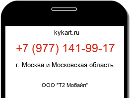 Информация о номере телефона +7 (977) 141-99-17: регион, оператор