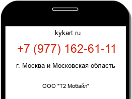 Информация о номере телефона +7 (977) 162-61-11: регион, оператор