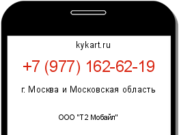 Информация о номере телефона +7 (977) 162-62-19: регион, оператор