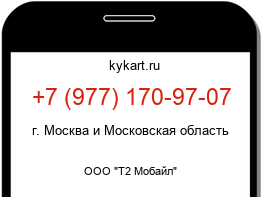 Информация о номере телефона +7 (977) 170-97-07: регион, оператор