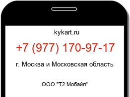 Информация о номере телефона +7 (977) 170-97-17: регион, оператор