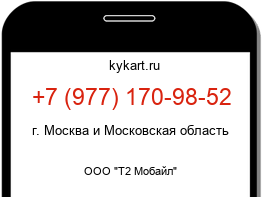 Информация о номере телефона +7 (977) 170-98-52: регион, оператор