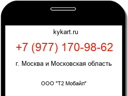 Информация о номере телефона +7 (977) 170-98-62: регион, оператор