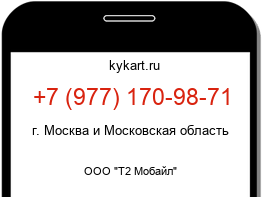 Информация о номере телефона +7 (977) 170-98-71: регион, оператор