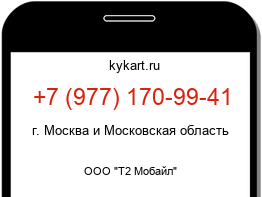 Информация о номере телефона +7 (977) 170-99-41: регион, оператор