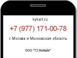 Информация о номере телефона +7 (977) 171-00-78: регион, оператор
