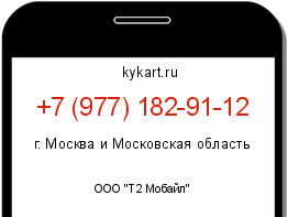 Информация о номере телефона +7 (977) 182-91-12: регион, оператор