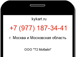 Информация о номере телефона +7 (977) 187-34-41: регион, оператор