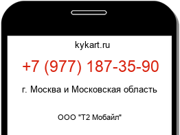 Информация о номере телефона +7 (977) 187-35-90: регион, оператор