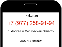 Информация о номере телефона +7 (977) 258-91-94: регион, оператор