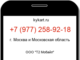 Информация о номере телефона +7 (977) 258-92-18: регион, оператор