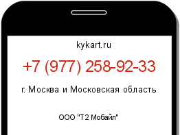 Информация о номере телефона +7 (977) 258-92-33: регион, оператор