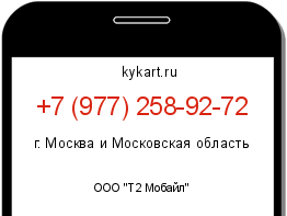 Информация о номере телефона +7 (977) 258-92-72: регион, оператор