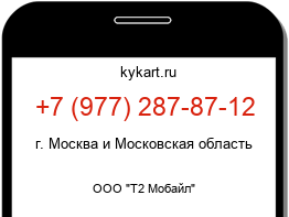 Информация о номере телефона +7 (977) 287-87-12: регион, оператор