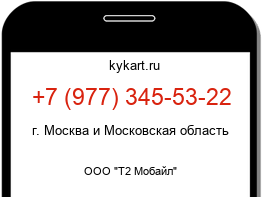 Информация о номере телефона +7 (977) 345-53-22: регион, оператор