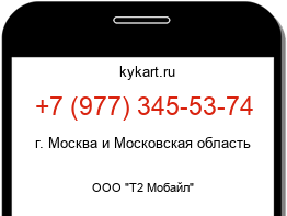 Информация о номере телефона +7 (977) 345-53-74: регион, оператор