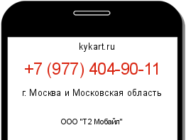 Информация о номере телефона +7 (977) 404-90-11: регион, оператор