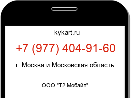 Информация о номере телефона +7 (977) 404-91-60: регион, оператор