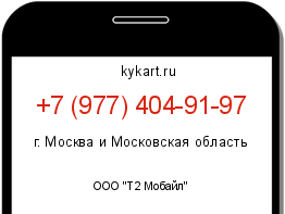 Информация о номере телефона +7 (977) 404-91-97: регион, оператор