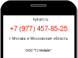 Информация о номере телефона +7 (977) 457-85-25: регион, оператор